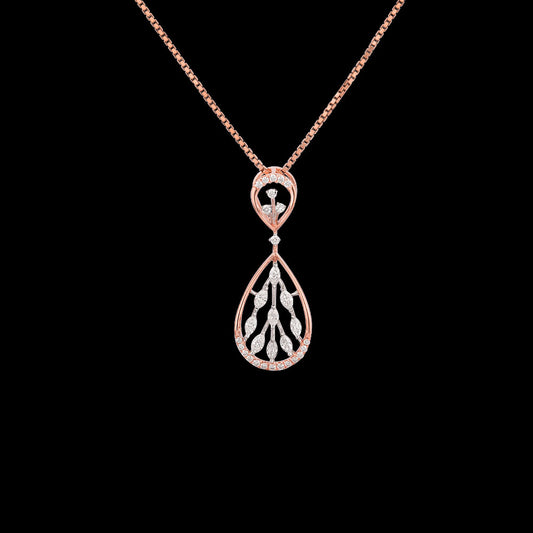 18K Two Tone Gold Diamond Pendant - 0.371ct VVS-VS-EF