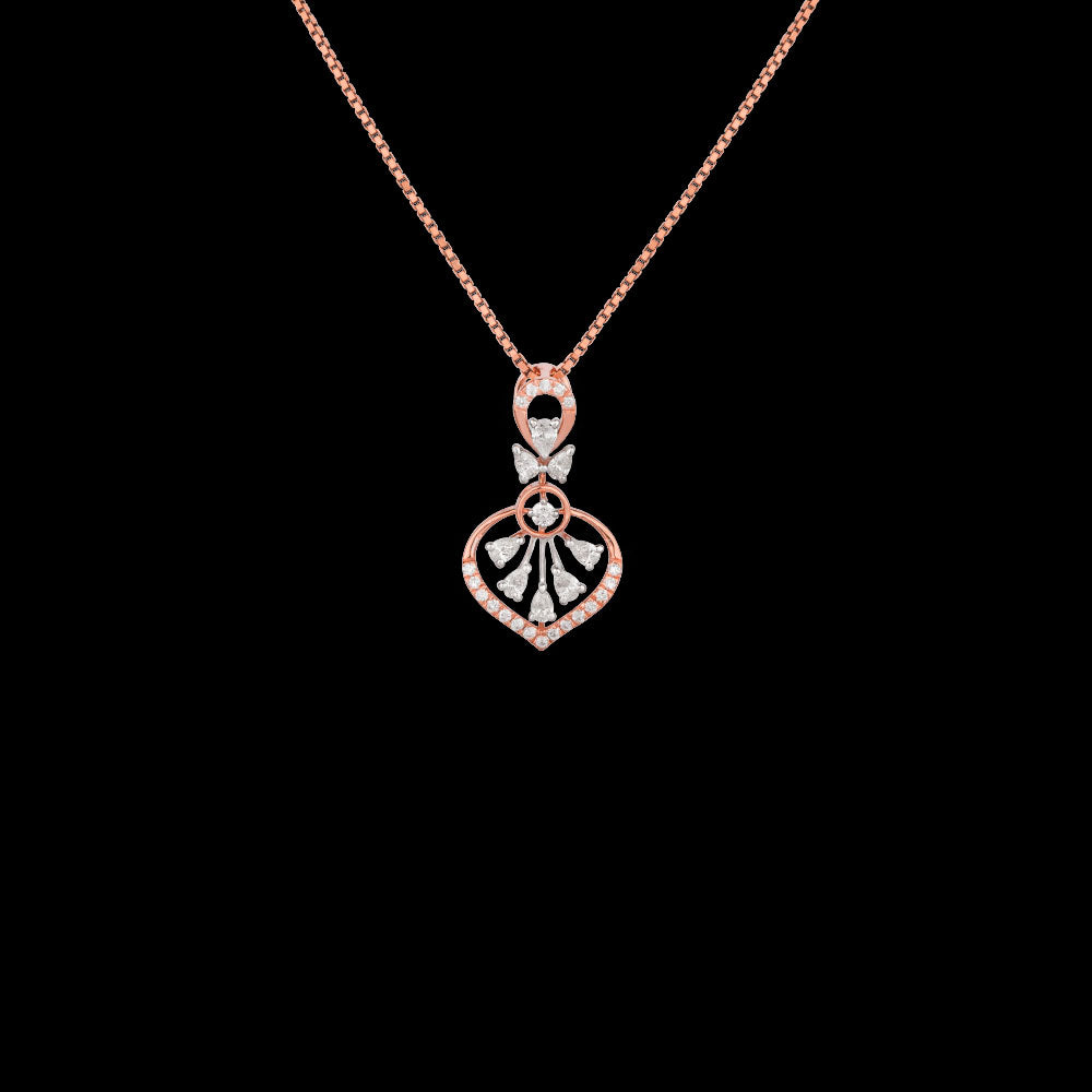 18K Two Tone Gold Diamond Pendant - 0.339ct VVS-EF