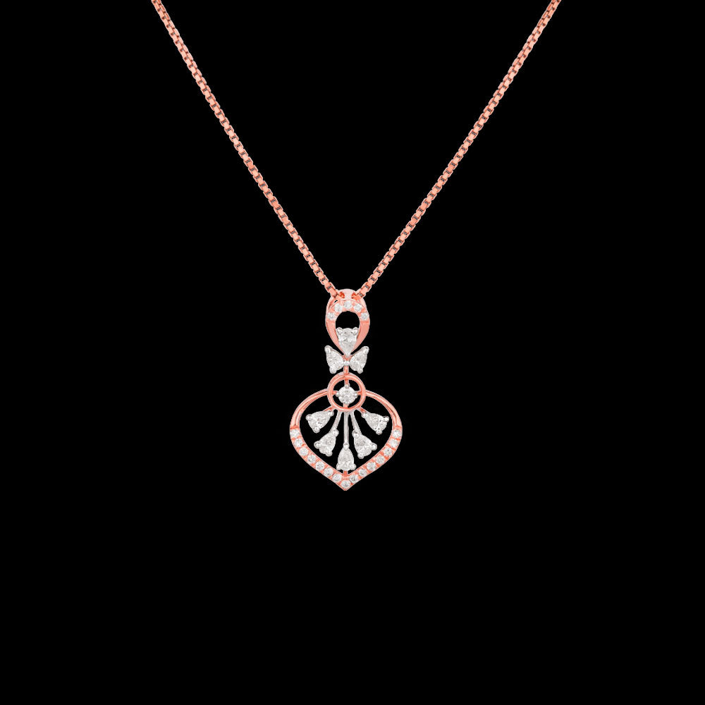 18K Two Tone Gold Diamond Pendant - 0.313ct VVS-EF