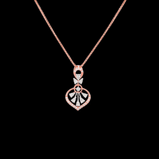 18K Two Tone Gold Diamond Pendant - 0.313ct VVS-EF