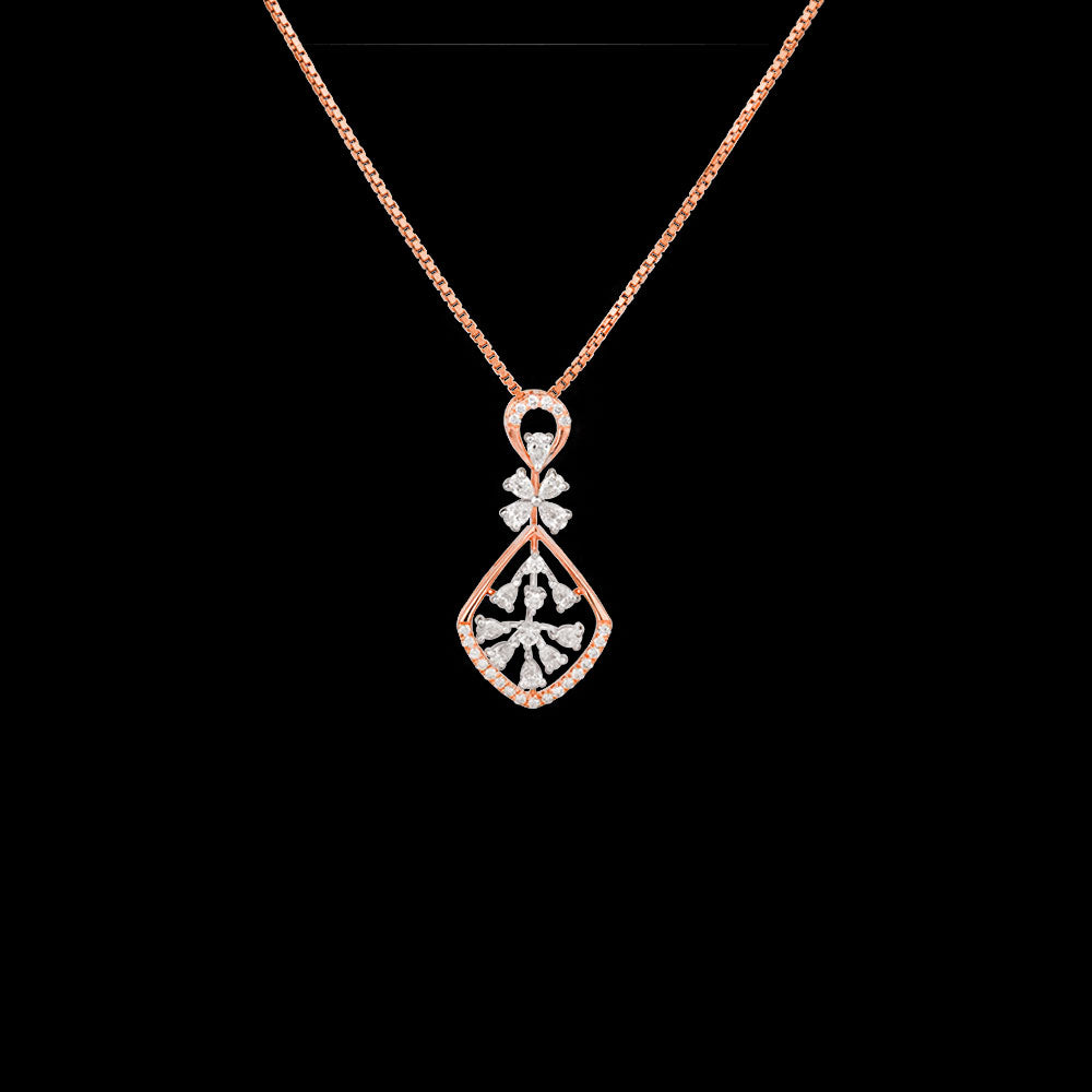 18K Two Tone Gold Diamond Pendant - 0.453ct VVS-EF
