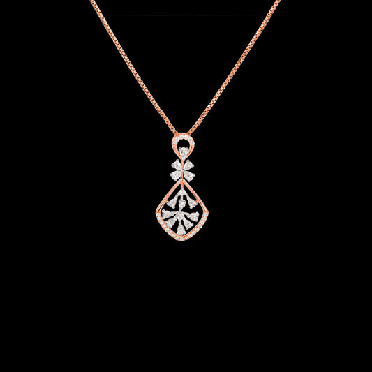 18K Two Tone Gold Diamond Pendant - 0.453ct VVS-EF