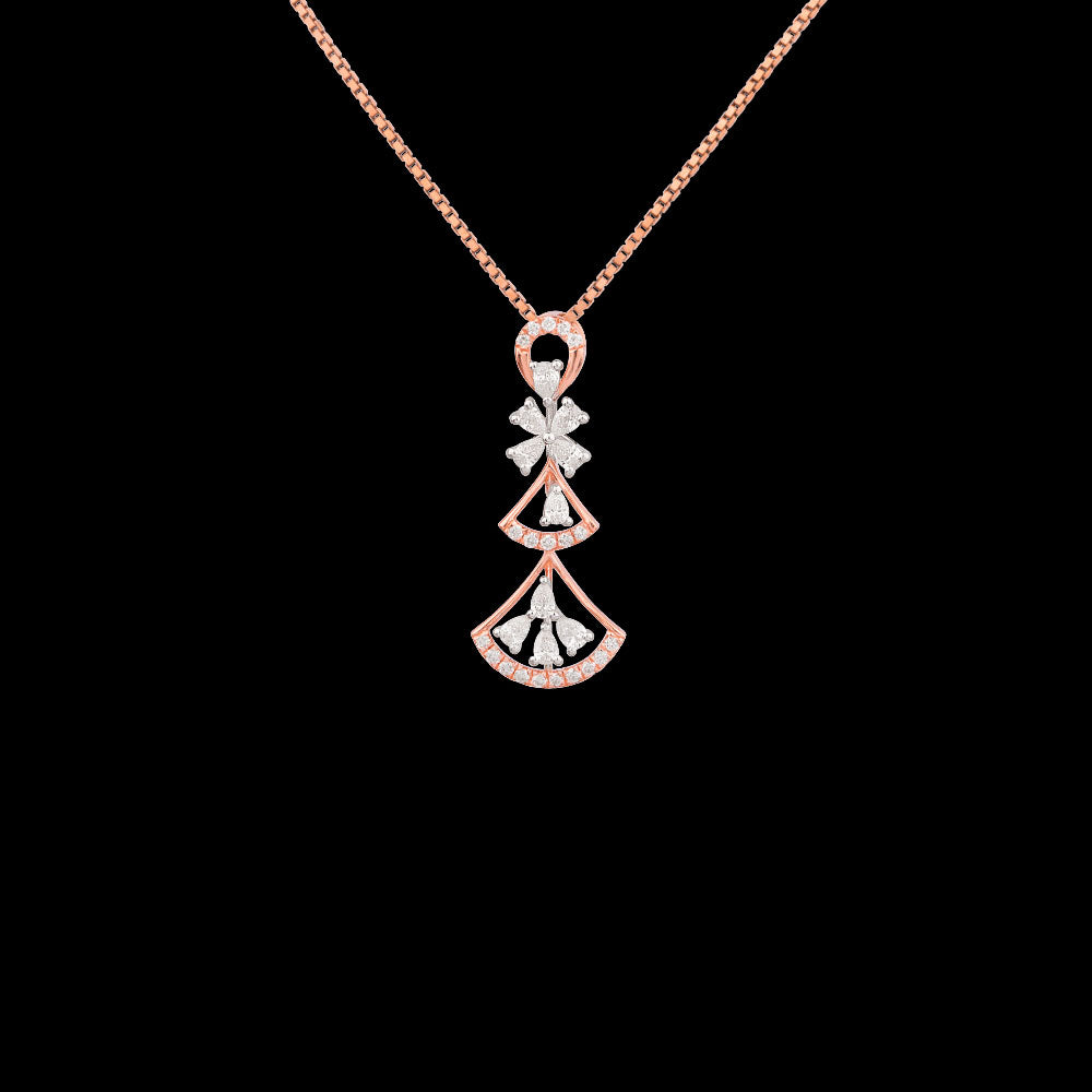 18K Two Tone Gold Diamond Pendant - 0.417ct VVS-VS-EF