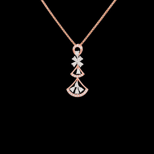 18K Two Tone Gold Diamond Pendant - 0.417ct VVS-VS-EF