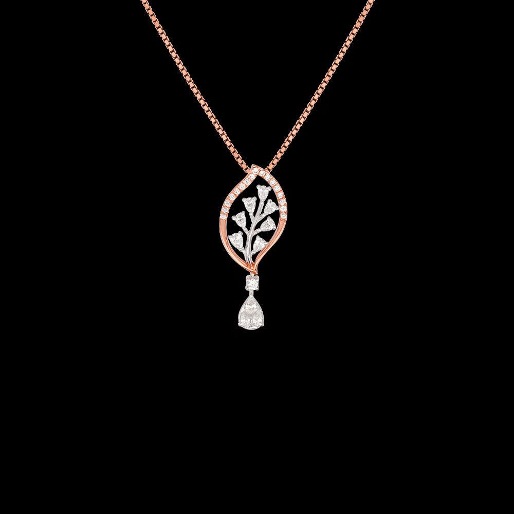 18K Two Tone Gold Diamond Pendant - 0.353ct VVS-EF