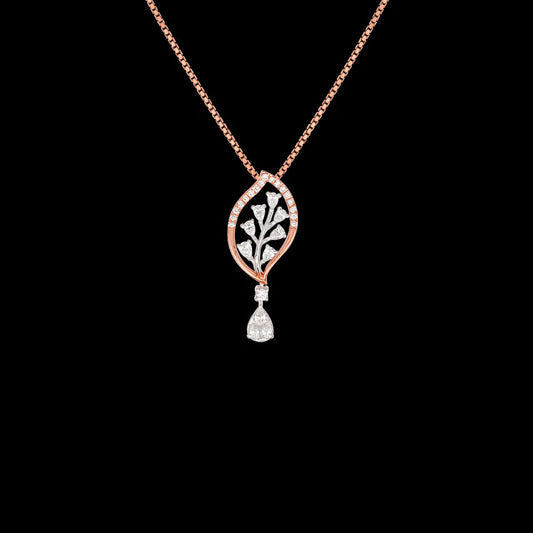 18K Two Tone Gold Diamond Pendant - 0.353ct VVS-EF