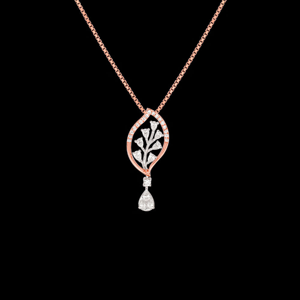 18K Two Tone Gold Diamond Pendant - 0.364ct VVS-EF