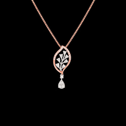 18K Two Tone Gold Diamond Pendant - 0.364ct VVS-EF