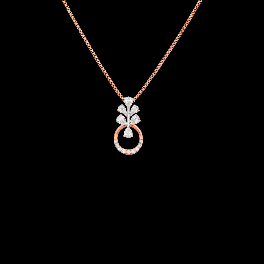 18K Two Tone Gold Diamond Pendant - 0.361ct VVS-EF