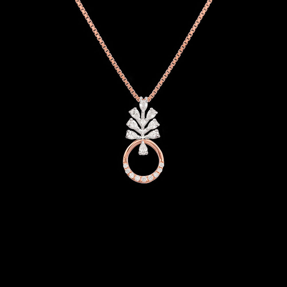 18K Two Tone Gold Diamond Pendant - 0.282ct VVS-EF
