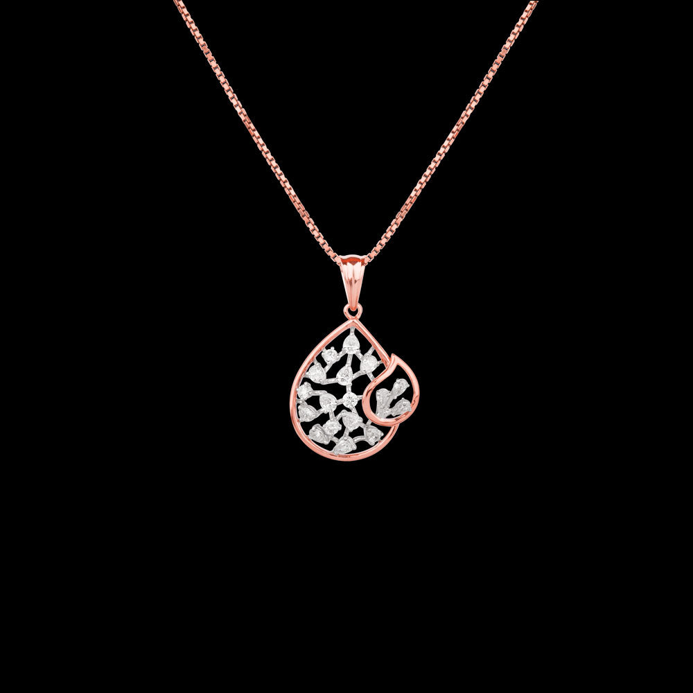 18K Two Tone Gold Diamond Pendant - 0.5ct VVS-EF