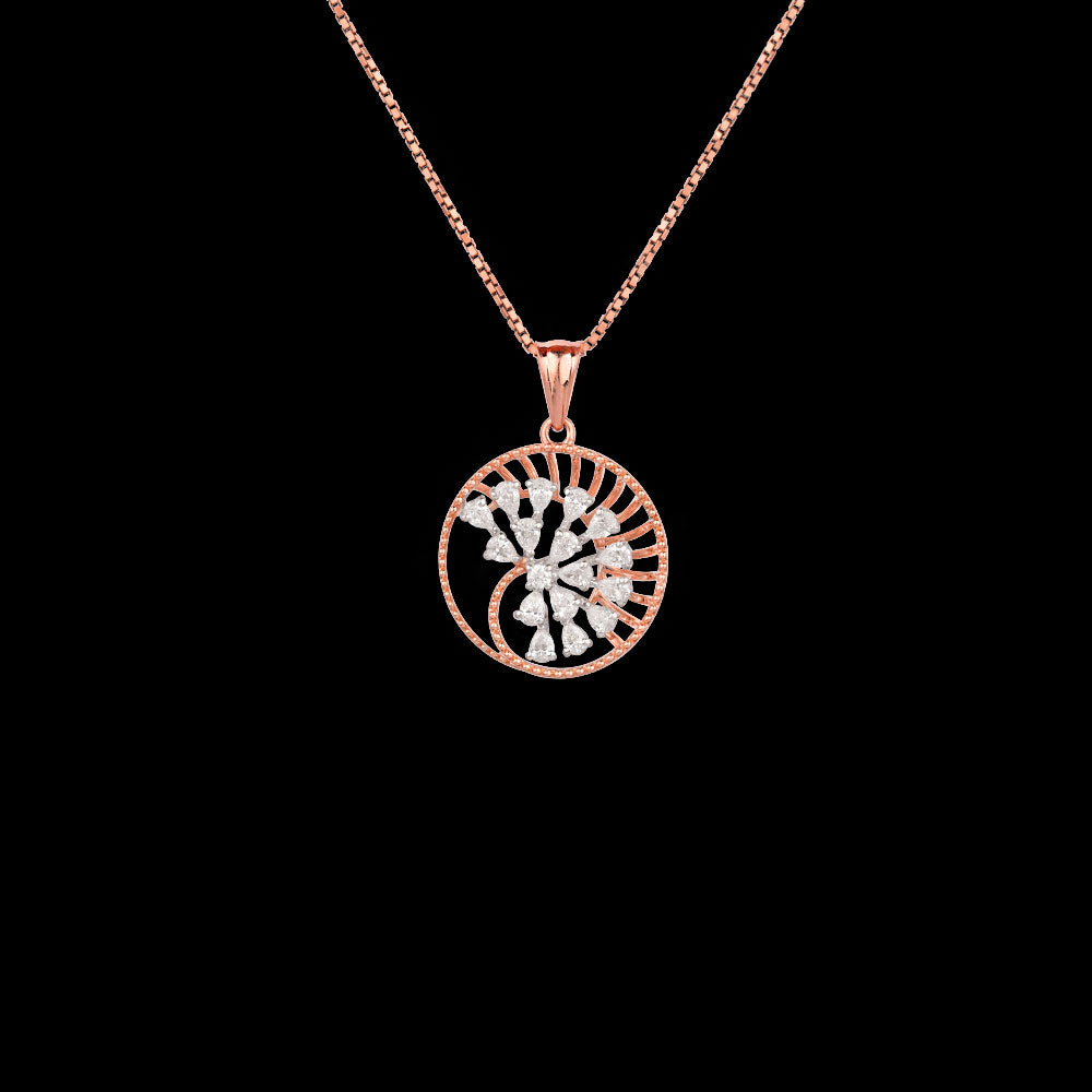 18K Two Tone Gold Diamond Pendant - 0.431ct VVS-EF