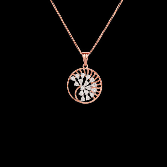 18K Two Tone Gold Diamond Pendant - 0.431ct VVS-EF