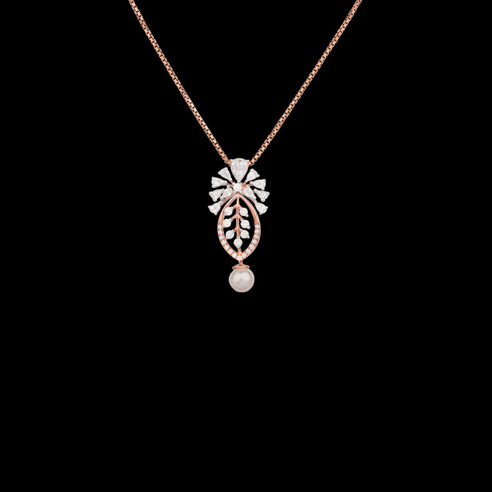 18K Two Tone Gold Diamond Pendant - 0.55ct VVS-EF with Colour Stones