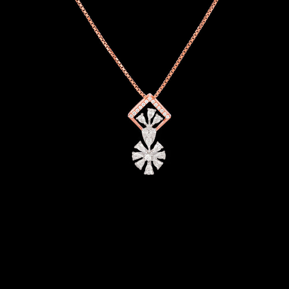 18K Two Tone Gold Diamond Pendant - 0.531ct VVS-EF