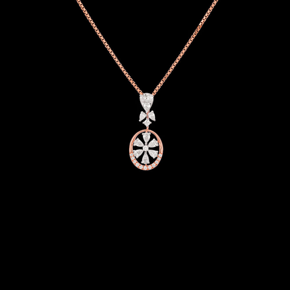 18K Two Tone Gold Diamond Pendant - 0.492ct VVS-EF