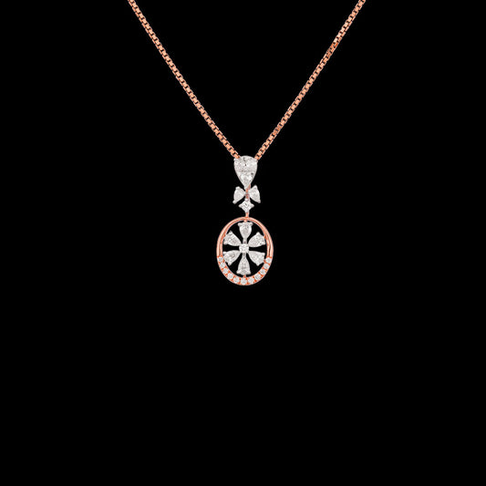 18K Two Tone Gold Diamond Pendant - 0.492ct VVS-EF