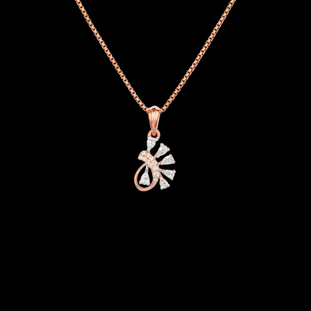 18K Two Tone Gold Diamond Pendant - 0.248ct VVS-VS-EF