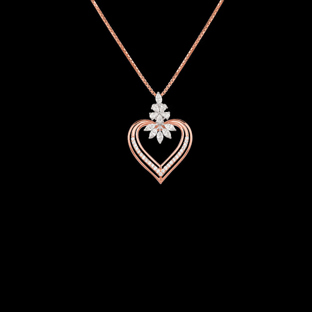 18K Two Tone Gold Diamond Pendant - 0.54ct VVS-EF