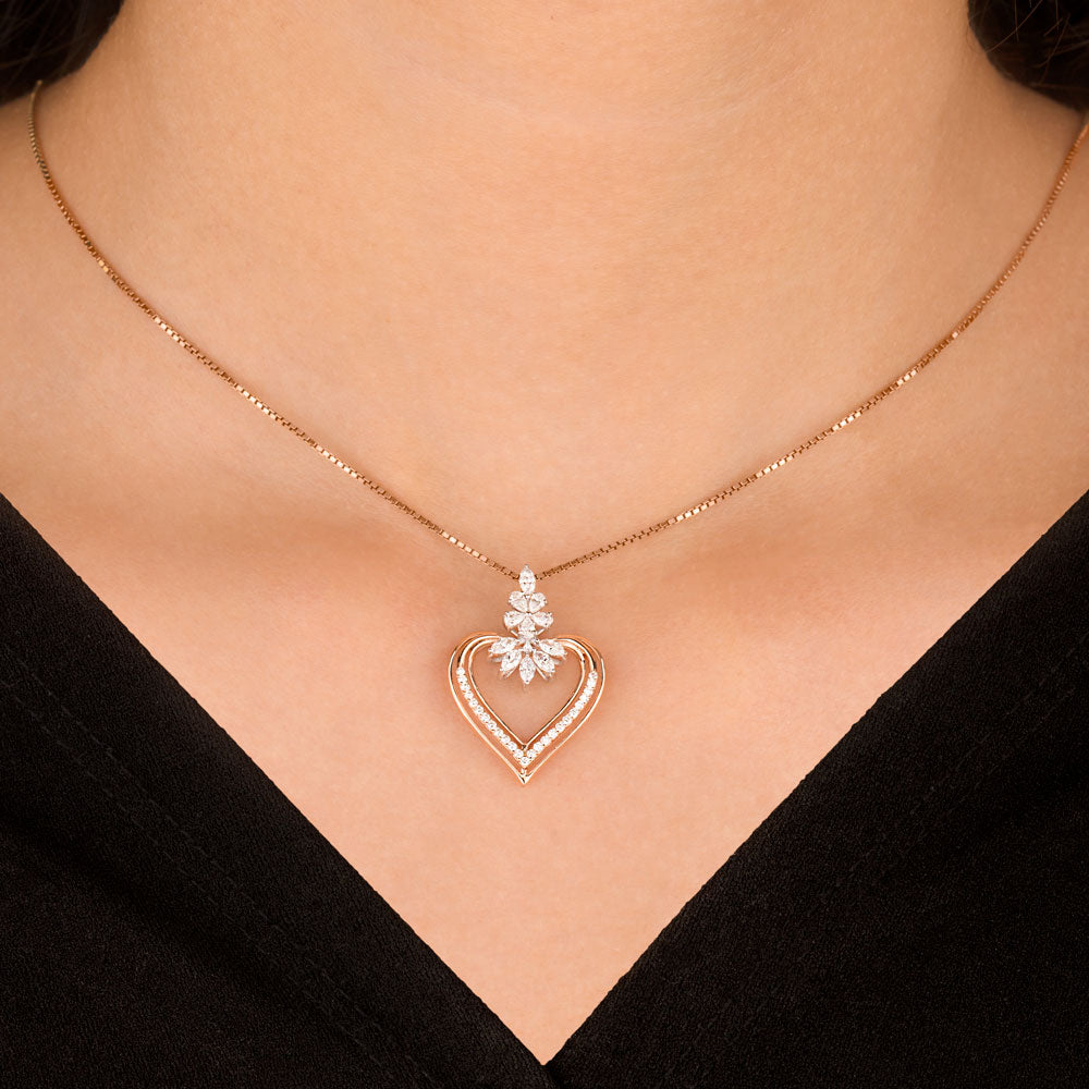 18K Two Tone Gold Diamond Pendant - 0.54ct VVS-EF