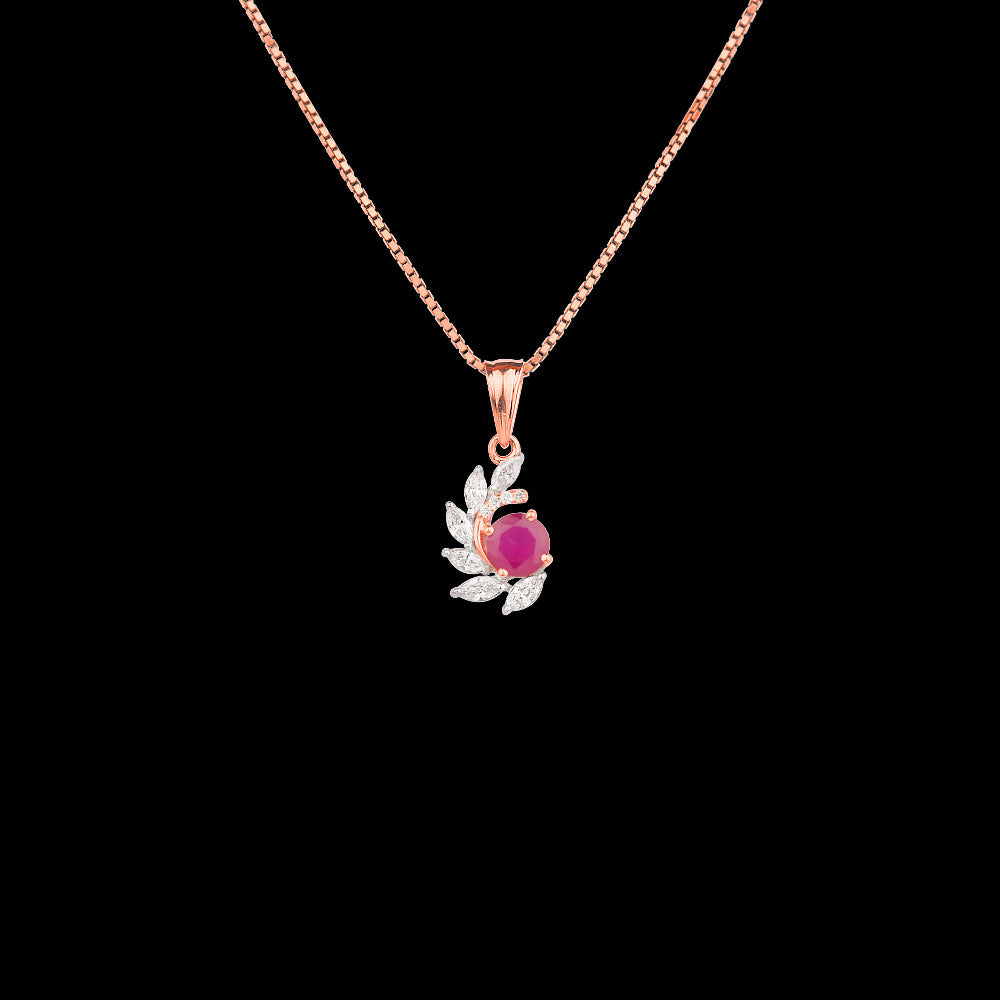 18K Two Tone Gold Diamond Pendant - 0.253ct VVS-VS-EF with Colour Stones