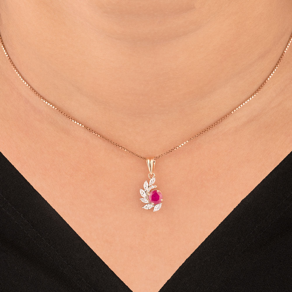 18K Two Tone Gold Diamond Pendant - 0.253ct VVS-VS-EF with Colour Stones