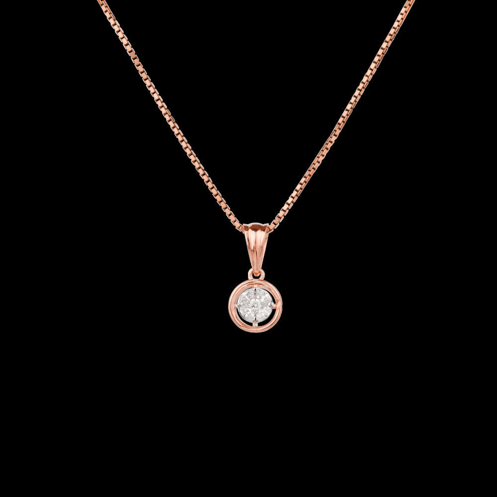 18K Two Tone Gold Diamond Pendant - 0.115ct VVS-VS-EF