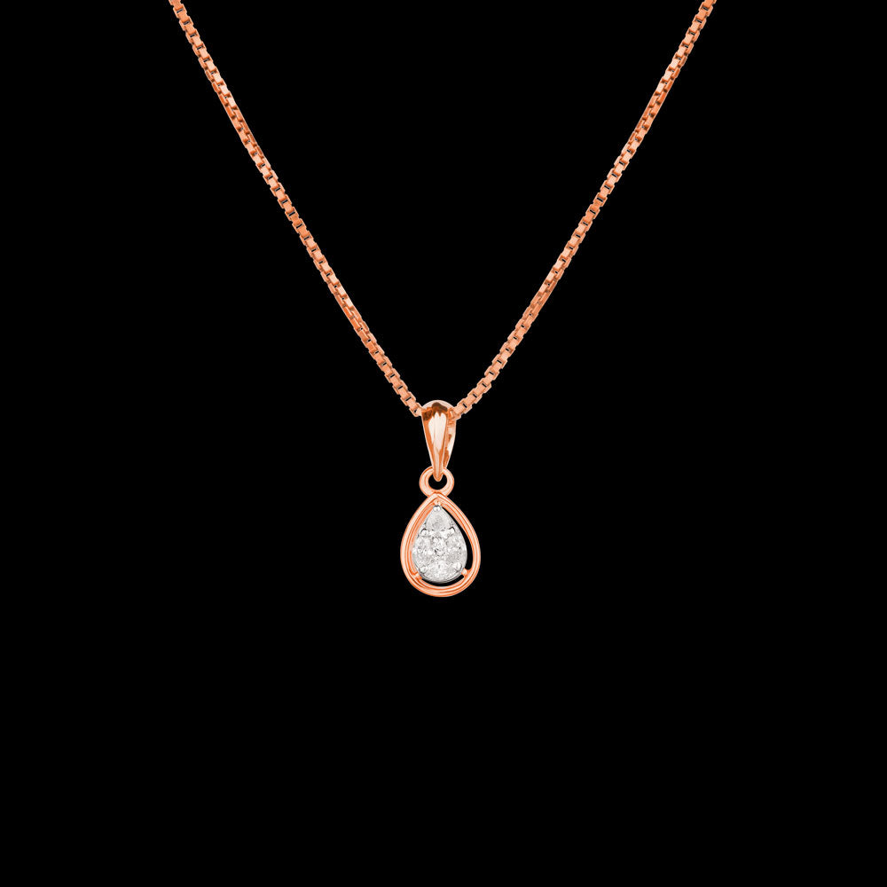 18K Two Tone Gold Diamond Pendant - 0.108ct VVS-VS-EF