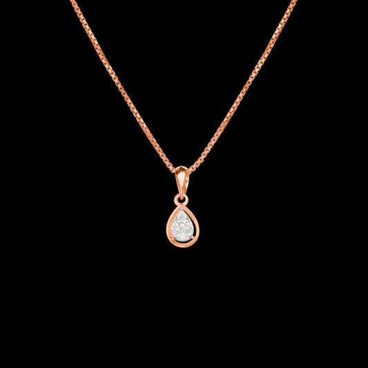 18K Two Tone Gold Diamond Pendant - 0.108ct VVS-VS-EF