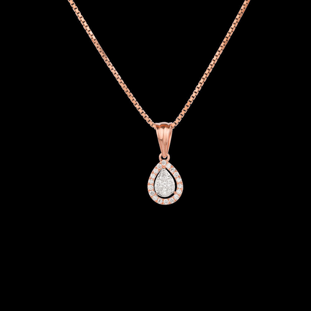 18K Two Tone Gold Diamond Pendant - 0.21ct VVS-VS-EF