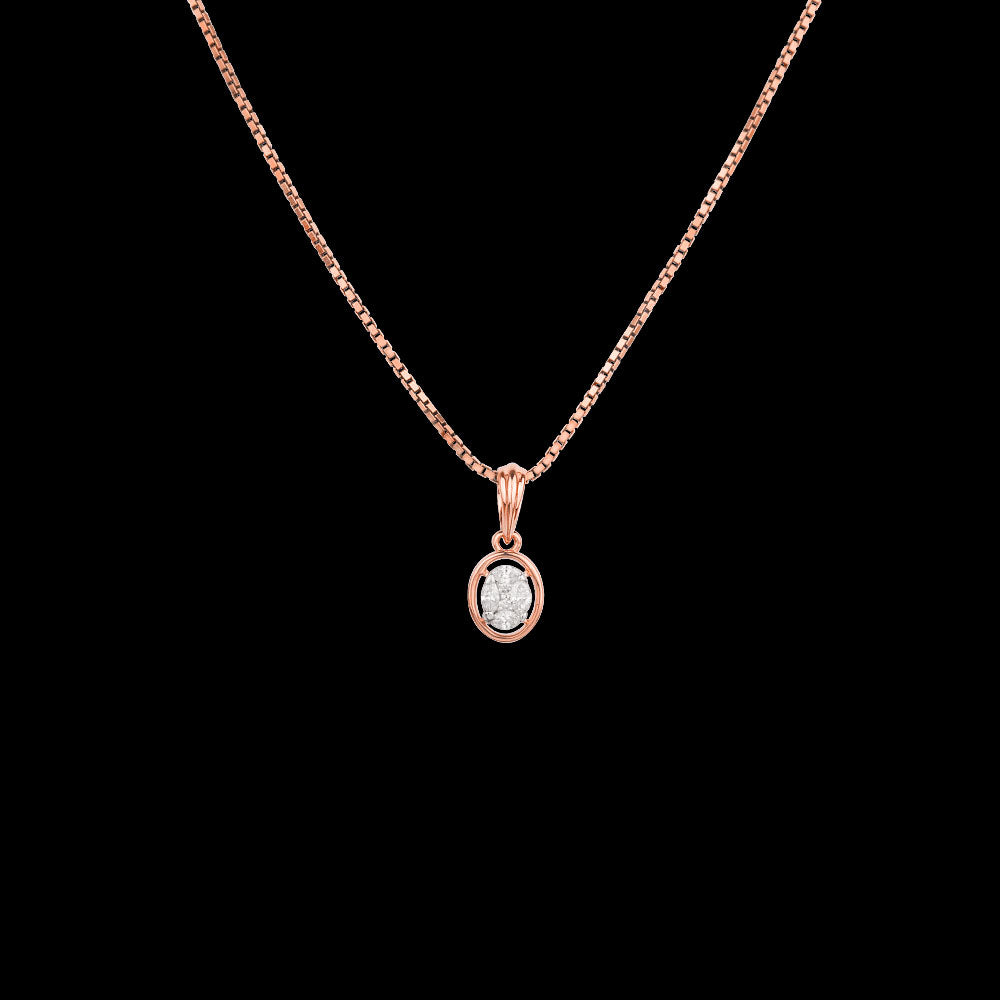 18K Two Tone Gold Diamond Pendant - 0.103ct VVS-VS-EF