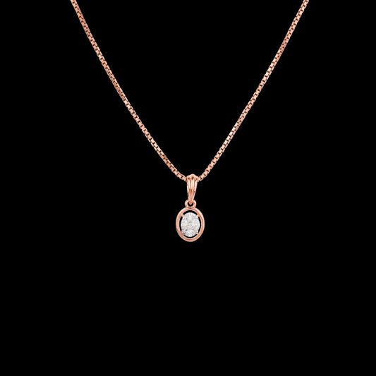 18K Two Tone Gold Diamond Pendant - 0.103ct VVS-VS-EF