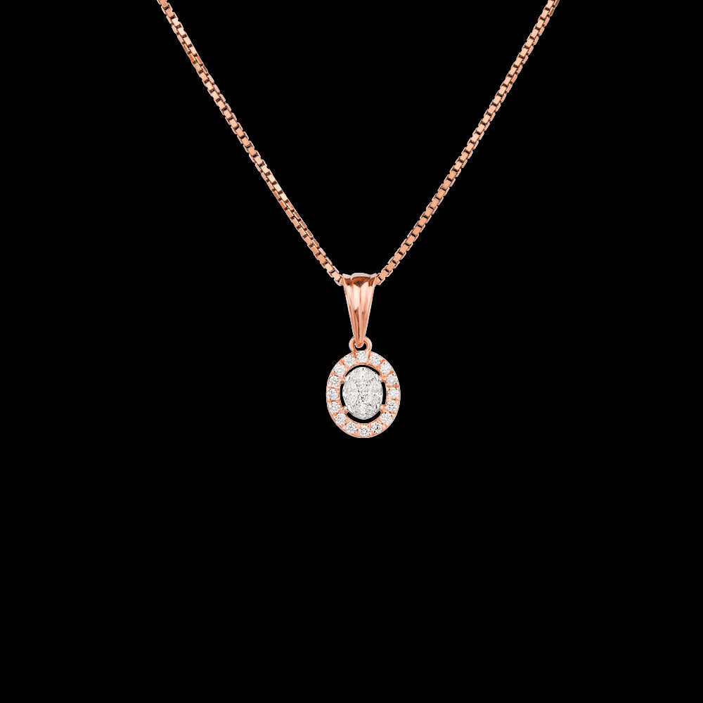 18K Two Tone Gold Diamond Pendant - 0.19ct VVS-EF