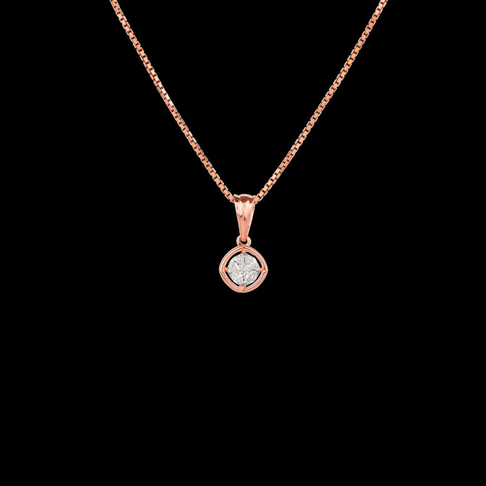 18K Two Tone Gold Diamond Pendant - 0.106ct VVS-EF