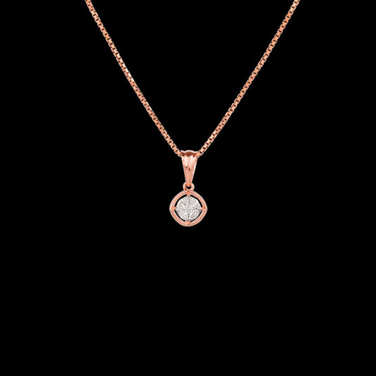 18K Two Tone Gold Diamond Pendant - 0.106ct VVS-EF