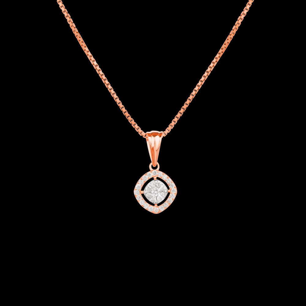 18K Two Tone Gold Diamond Pendant - 0.21ct VVS-VS-EF