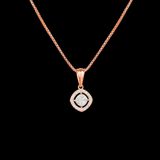 18K Two Tone Gold Diamond Pendant - 0.21ct VVS-VS-EF