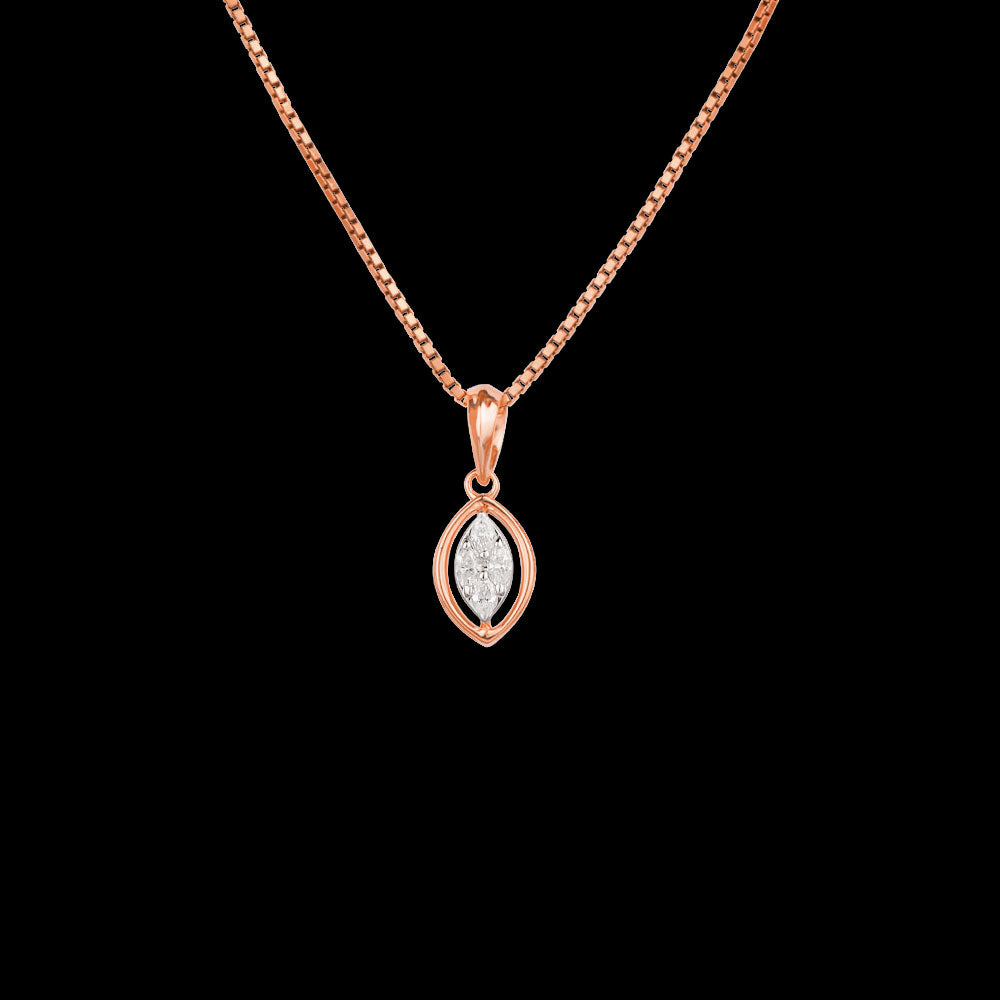 18K Rose Gold Diamond Pendant - 0.093ct VVS-VS-EF