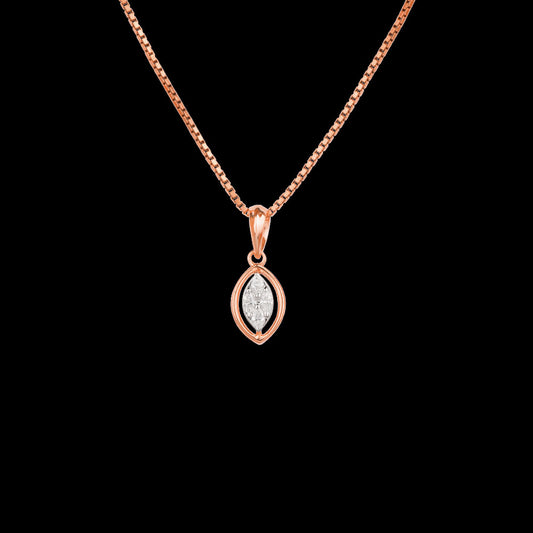 18K Rose Gold Diamond Pendant - 0.093ct VVS-VS-EF