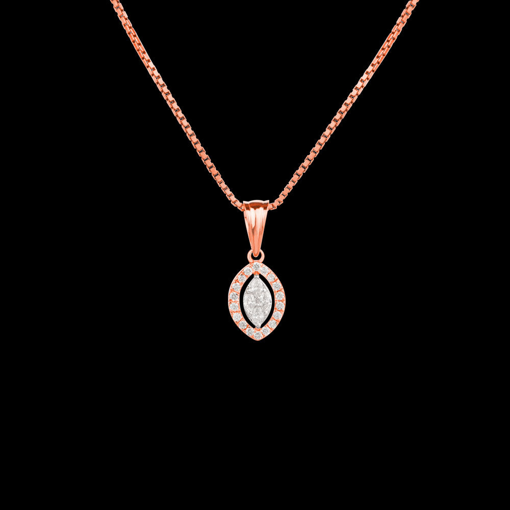 18K Two Tone Gold Diamond Pendant - 0.198ct VVS-VS-EF