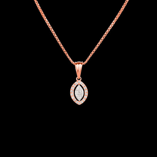 18K Two Tone Gold Diamond Pendant - 0.198ct VVS-VS-EF