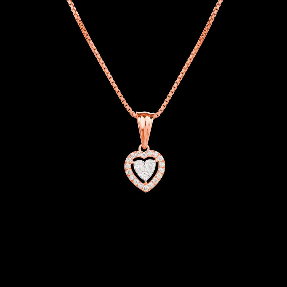 18K Two Tone Gold Diamond Pendant - 0.173ct VVS-VS-EF