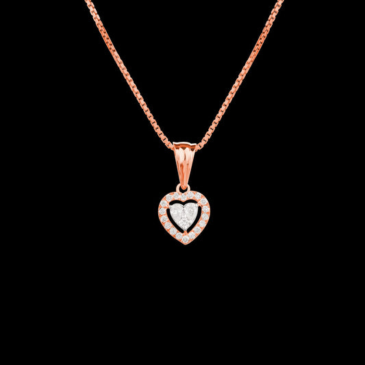 18K Two Tone Gold Diamond Pendant - 0.173ct VVS-VS-EF