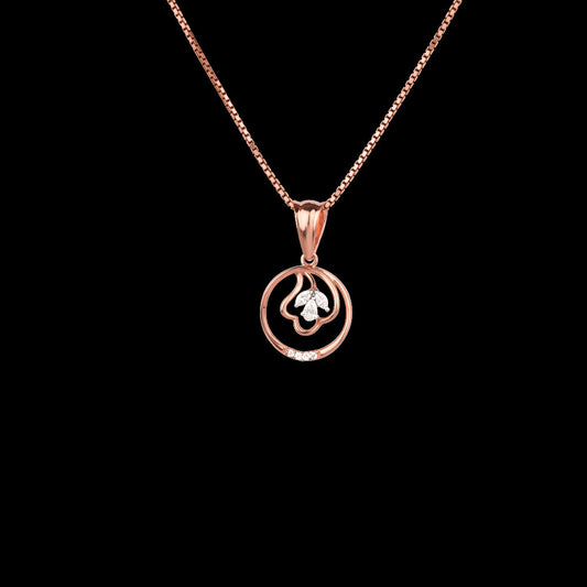 18K Two Tone Gold Diamond Pendant - 0.108ct VVS-EF