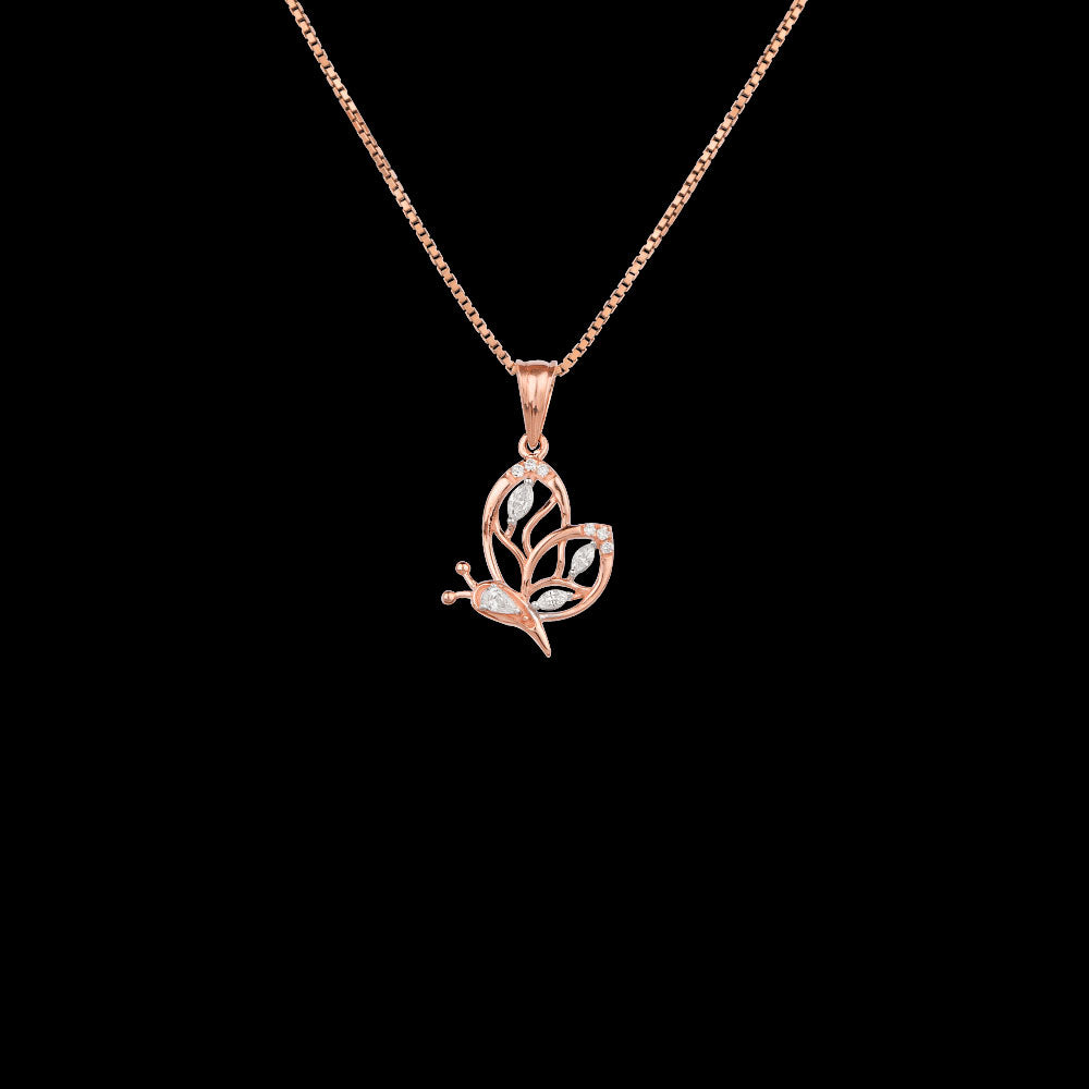 18K Two Tone Gold Diamond Pendant - 0.144ct VVS-EF