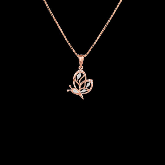 18K Two Tone Gold Diamond Pendant - 0.144ct VVS-EF