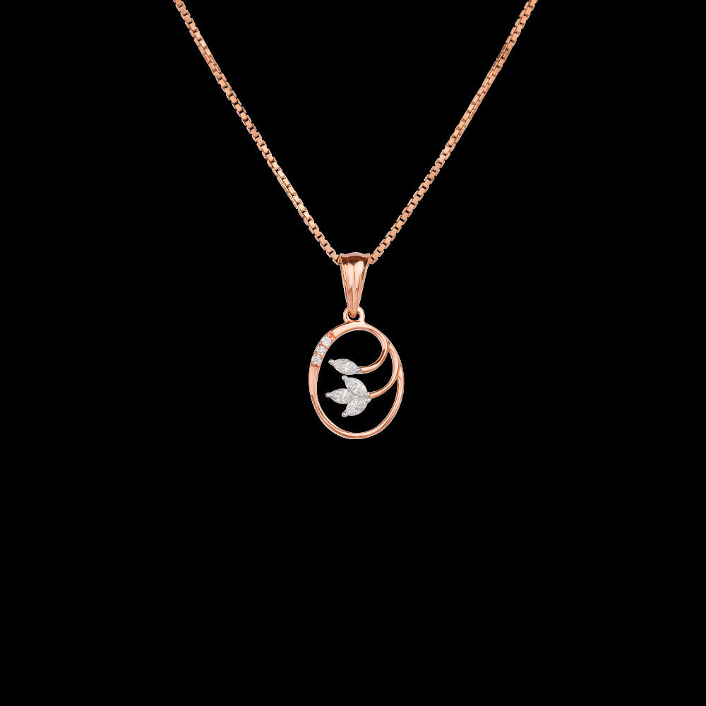 18K Two Tone Gold Diamond Pendant - 0.102ct VVS-EF