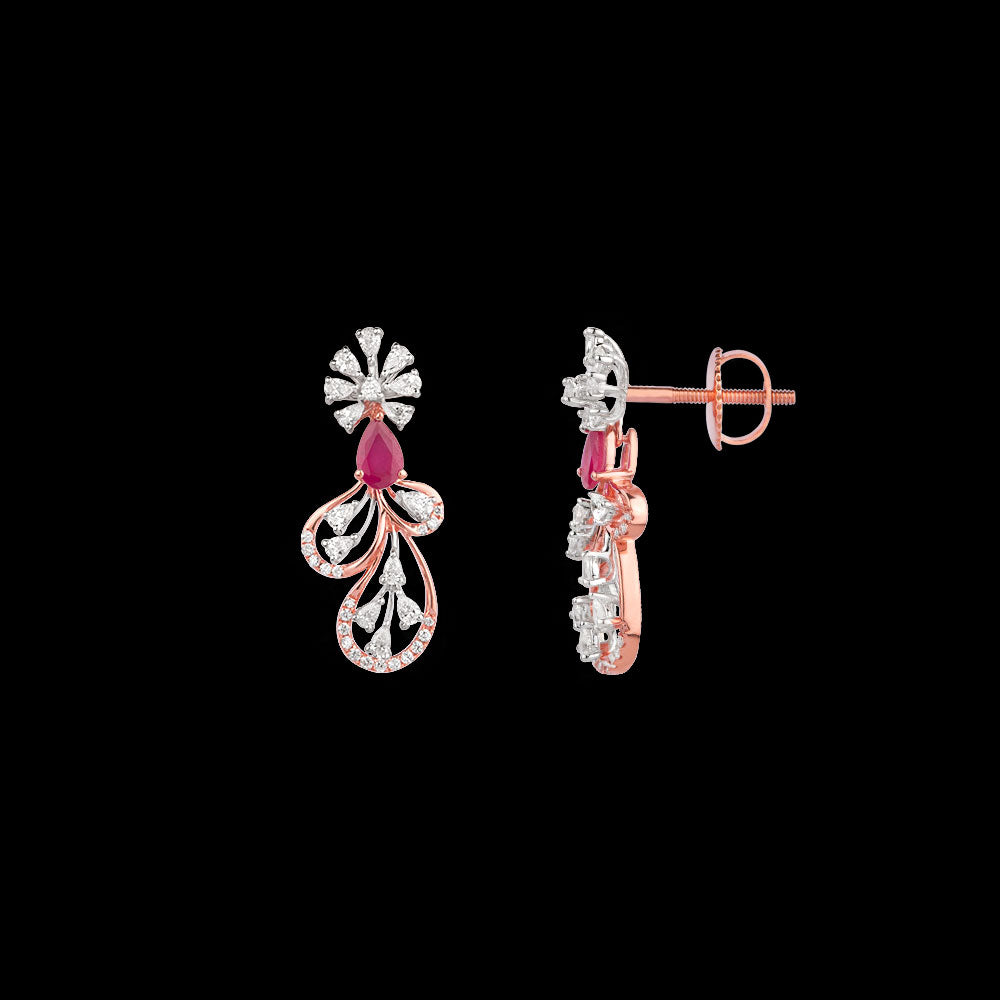 18K Two Tone Gold Diamond Jewellery - 0.868ct VVS-EF with Colour Stones