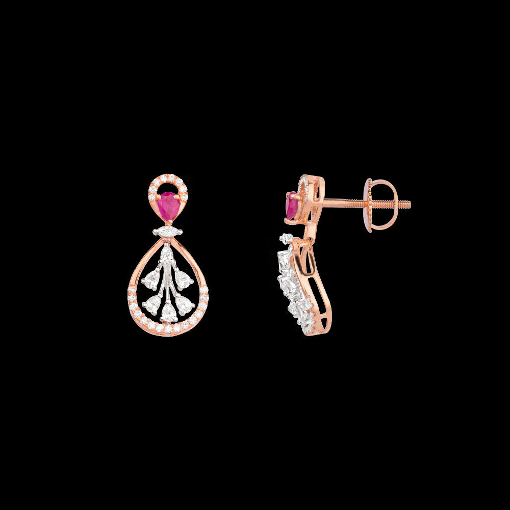 18K Two Tone Gold Diamond Jewellery - 0.588ct VVS-EF with Colour Stones