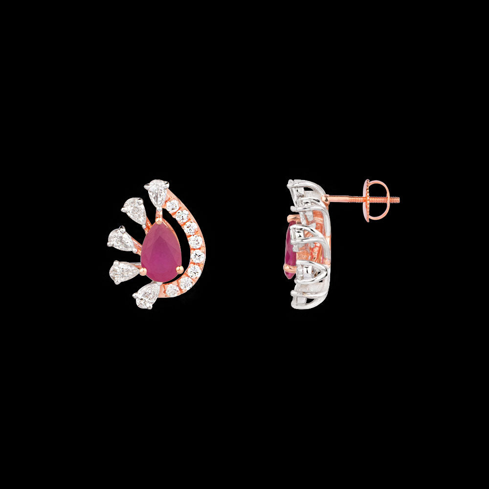 18K Two Tone Gold Diamond Jewellery - 0.509ct VVS-EF with Colour Stones